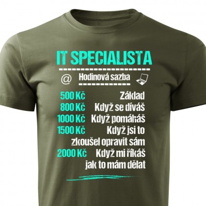 Tričko IT specialista - sazba